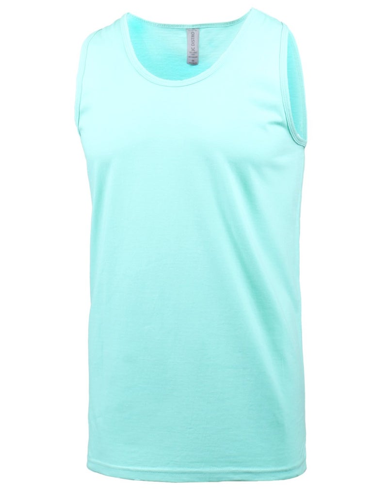 JC DISTRO Mens Premium Cotton Athletic Active Sports Jersey Tank Top Mint Large - Image 3